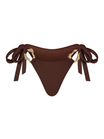 Moda Minx Bikinihose Hoop Tie in Brown
