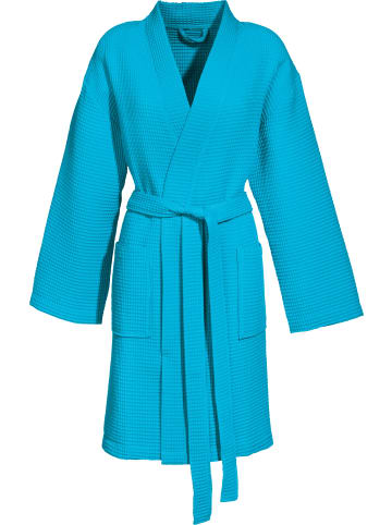 Erwin Müller Piqué Unisex-Bademantel kurz Hohenfels in türkis