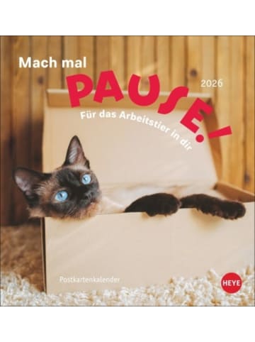 Heye Kalender Kalender - Mach mal Pause Postkartenkalender 2026 - Für das Arbeitstier in