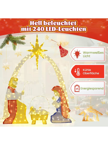 Krippe Weihnachten beleuchtet 180 cm in Bunt