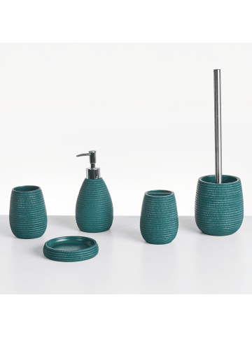 Beliani 5-tlg Badezimmer-Zubehör QUILCA in Blau