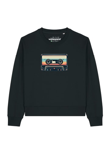 wat? Apparel Sweatshirt Retro Kassette in Schwarz