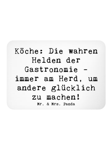 Mr. & Mrs. Panda Kühlschrankmagnet Spruch Koch Helden mit Spruch in Weiß