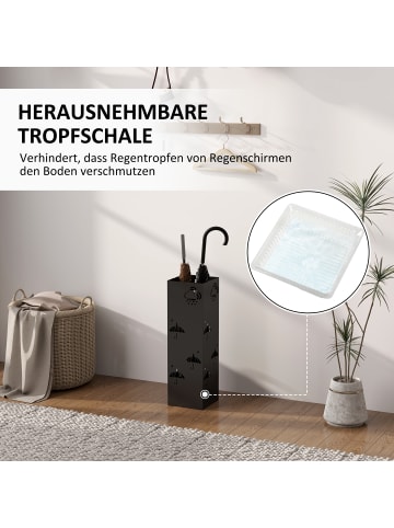 HOMCOM Schirmhalter-15,5L x 15,5B x 49H cm-Schwarz