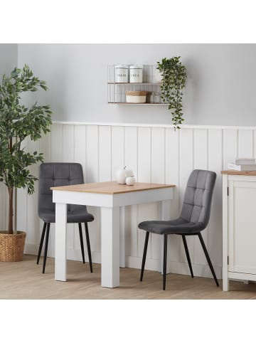 Homestyle4u Esszimmerstuhl 2er Set in Anthrazit Samt