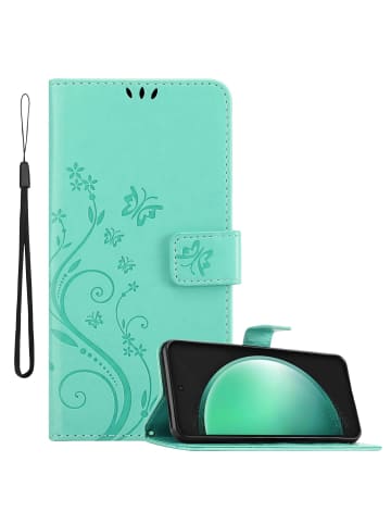 cadorabo Hülle für Samsung Galaxy S24 FE Blumen Design in Floral Türkis