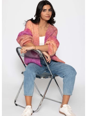 SASSYCLASSY Offener Cardigan mit Farbverlauf in Pink