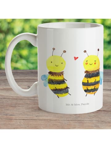 Mr. & Mrs. Panda Plastikbecher Biene Verliebt ohne Spruch in Weiß