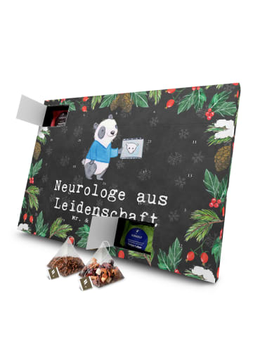 Mr. & Mrs. Panda Adventskalender Neurologe Leidenschaft mit Spruch in Kreidetafel