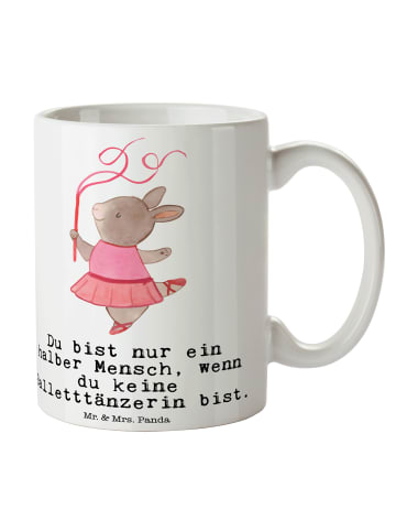 Mr. & Mrs. Panda Kaffeetasse Balletttänzerin Herz mit Spruch in Weiß