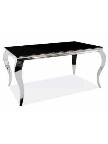 Feldmann-Wohnen Esstisch Prince Schwarzglas / Chrom 150 / 90 / 75cm
