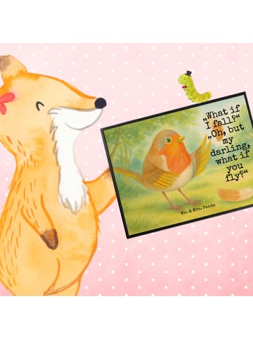 Mr. & Mrs. Panda tischauflage Rotkehlchen Federn Design mit Spruch in Weiß