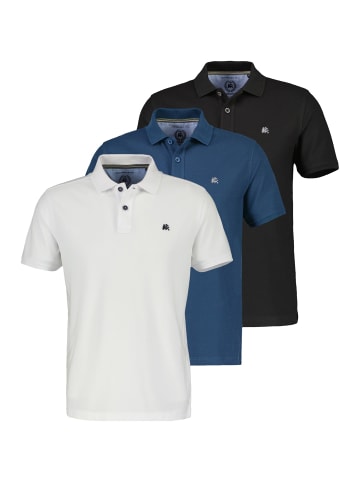 Lerros Poloshirt Basic in Weiß / blau / schwarz