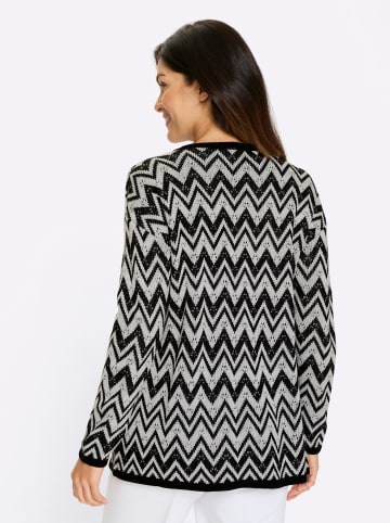 Sieh an! Longpullover in schwarz-weiß-gemustert