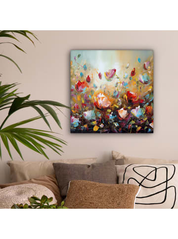 MuchoWow Leinwand Bilder Blumenmeer