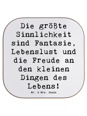 Mr. & Mrs. Panda Getränkeuntersetzer Spruch Sinnlichkeit und Fre... in Weiß