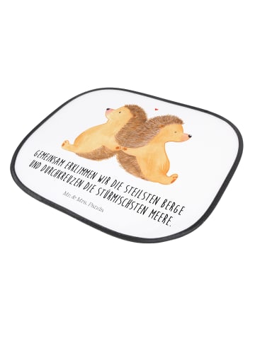 Mr. & Mrs. Panda sonnenschutz Igel händchenhaltend mit Spruch in Weiß