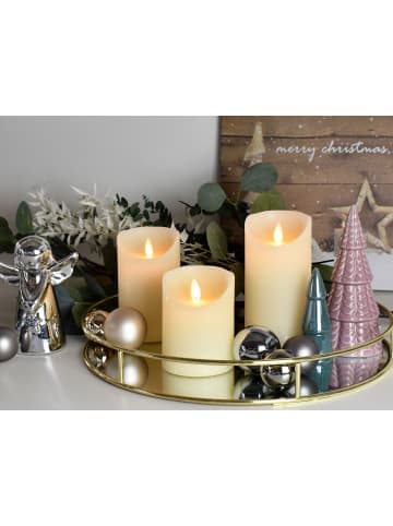 Coen Bakker 3er LED Echtwachskerze Kerze Timer in Elfenbein