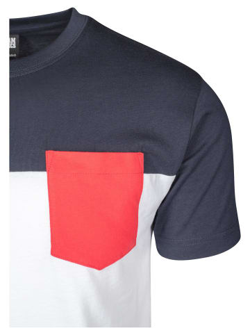 Urban Classics T-Shirts in white/navy/fire red