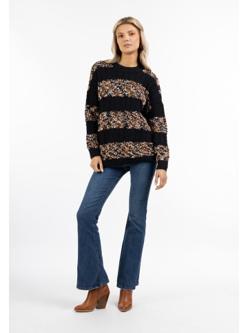 usha FESTIVAL Damen Strick Pullover in Schwarz Mehrfarbig