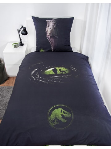 Herding 2 tlg. Renforcé Bettwäsche 135x200cm Jurassic World  in Schwarz