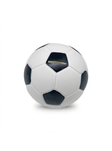 relaxdays Fußball Spardose in Schwarz/ Weiß - 15 cm