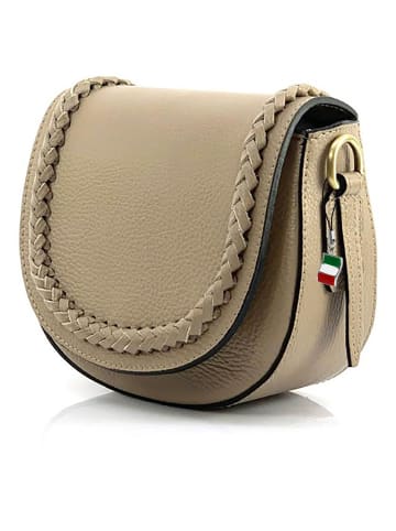 Florence Florence Schultertasche, Umhängetasche Leder taupe, beige ca. 21cm