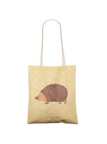 Mr. & Mrs. Panda Beuteltasche Igel Herzen ohne Spruch in Gelb Pastell