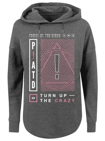 F4NT4STIC Oversized Hoodie Panic At The Disco Turn Up The Crazy in charcoal