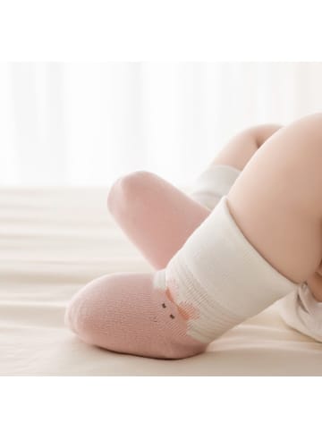 MUNADUNA 5er-Pack Babysocken mit gelber Ente und Streifen