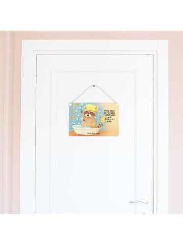 Mr. & Mrs. Panda Schild Waschbär Design mit Spruch in Weiß