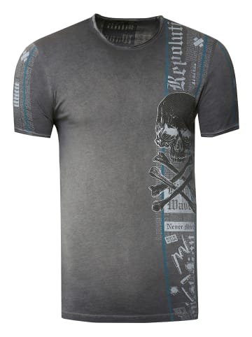 Rusty Neal Biker T-Shirt Front & Back Printed in Anthrazit