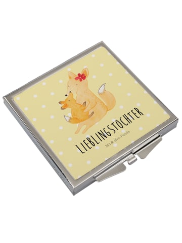 Mr. & Mrs. Panda Schminkspiegel Fuchs Mama mit Spruch in Gelb Pastell