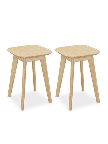 relaxdays Esszimmerhocker in Natur - (B)33 x (H)45,5 x (T)33 cm