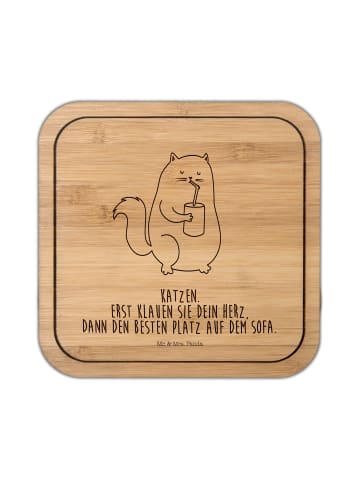 Mr. & Mrs. Panda Kunststoff-Untersetzer Katze Dose mit Spruch in Transparent