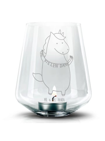 Mr. & Mrs. Panda Kerzenständer Einhorn Dankeschön ohne Spruch in Transparent