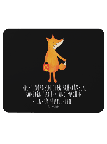 Mr. & Mrs. Panda Mauspad Fuchs Laterne mit Spruch in Schwarz