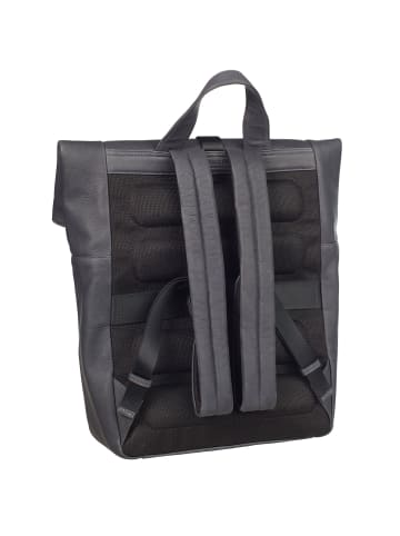 Leonhard Heyden Den Haag Rucksack Leder 40 cm Laptopfach grau