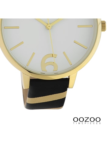 Oozoo Analog-Armbanduhr Oozoo Timepieces beige, schwarz groß (ca. 43mm)