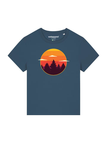 wat? Apparel T-Shirt Sunset forest in Petrol