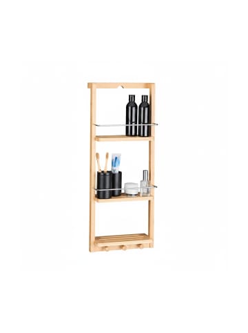 relaxdays Bad-Hängeregal in Natur - (B)28,5 x (H)70 x (T)10 cm