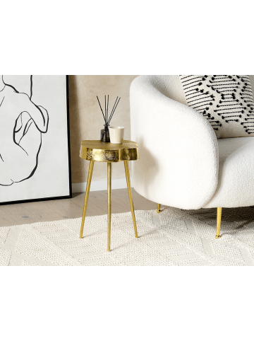 Beliani Beistelltisch TAUPO in Gold - (W) 30 x (H) 50 x (L) 30 cm