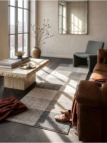 KADIMA DESIGN Teppich Kurzflor Patchwork pflegeleicht Wohnzimmer Esszimmer in Beige
