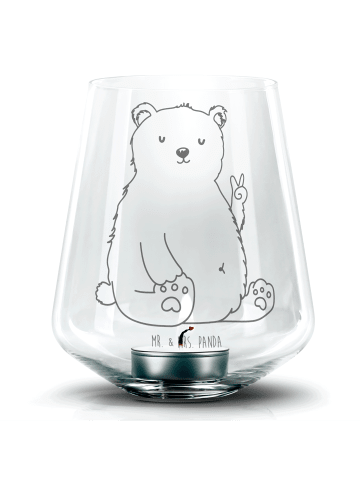 Mr. & Mrs. Panda Windlicht Eisbär Faul ohne Spruch in Transparent