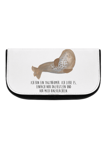 Mr. & Mrs. Panda Make-Up Tasche Robbe Lachen mit Spruch in Weiß