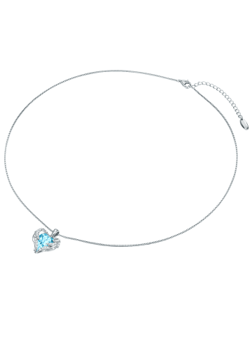 Rafaela Donata Halskette Herz aus Sterling Silber mit Kristallen von Swarovski® in aquamarin