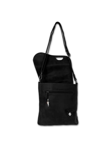 Bag Street Umhängetasche, Schultertasche Kunstleder schwarz ca. 26cm
