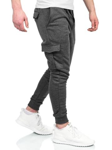 Alessandro Salvarini Jogginghose Alessandro Salvarini Herren Jogging Cargo Hose AS271 in Dunkelgrau
