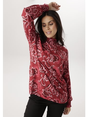 Aniston SELECTED Schlupfbluse in rot-rosa-braun