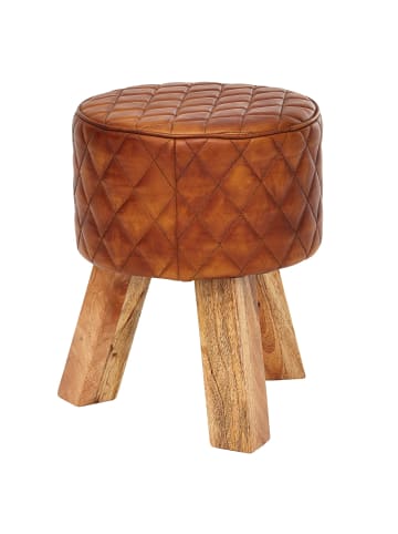 KADIMA DESIGN Sitzhocker | Echtleder, 35x46x35cm, Turnbock, Premium